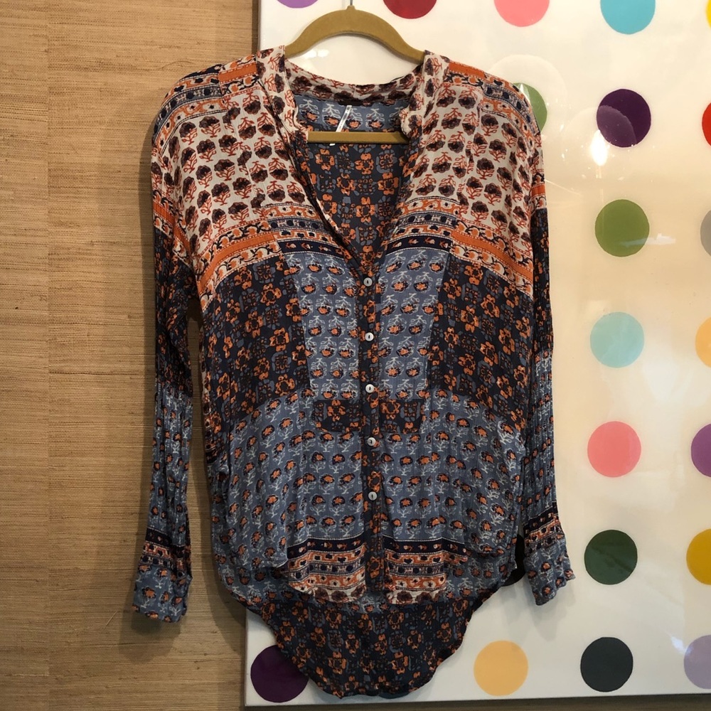 Printed Long Sleeve Button Down - image 1